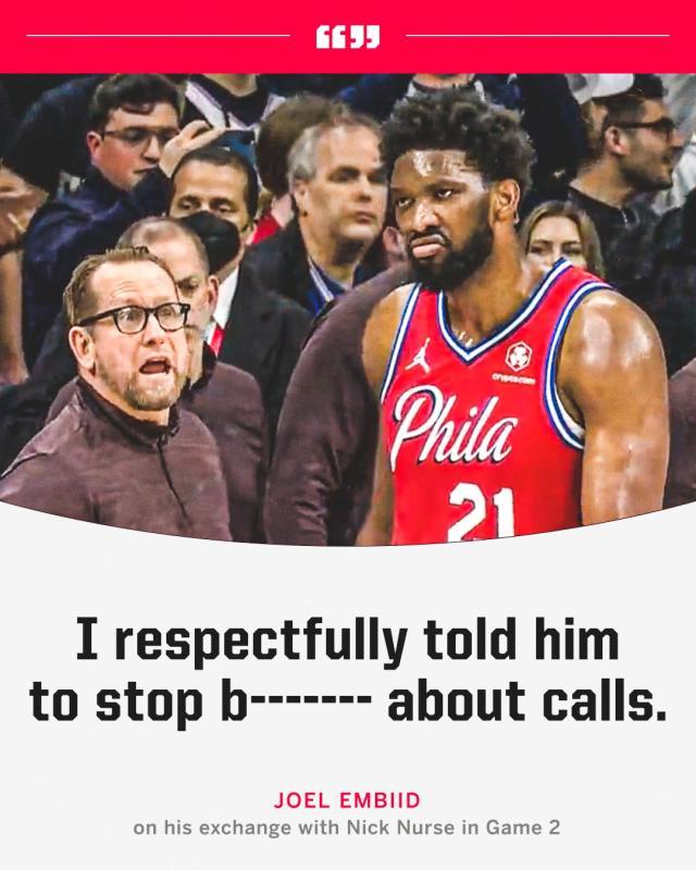 最快足球比分-两战25罚引纳斯不满 恩比德：下一场我会打得更凶！